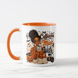 Music Teacher Caffeinated Witch Orange Mug