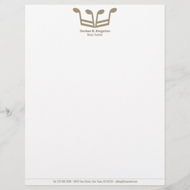 Music Teacher Crown Letterhead (Front)