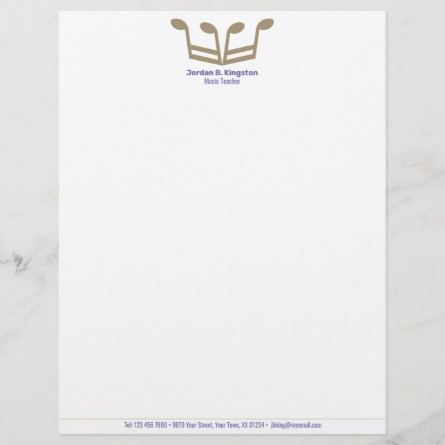 Music Teacher Crown Letterhead (Front)