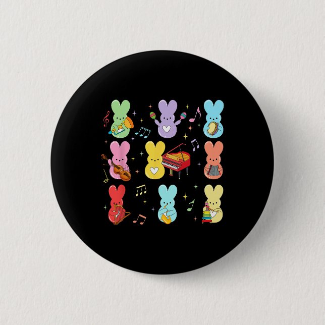 Music Teacher Easter Day  2 Inch Round Button (Front)