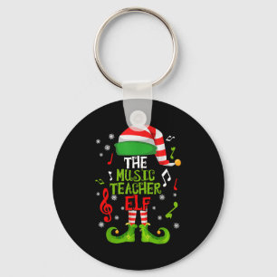 Music Teacher Elf Christmas Family Matching Xmas G Keychain