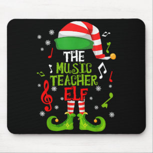 Music Teacher Elf Christmas Family Matching Xmas G Mouse Pad