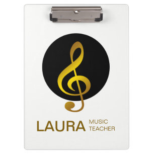 Music Teacher Gold Piano Keyboard Musician DJ Clipboard
