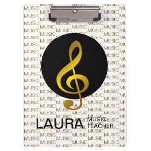 Music Teacher Gold Piano Keyboard Musician DJ Clipboard