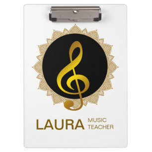 Music Teacher Gold Piano Keyboard Musician DJ Clipboard