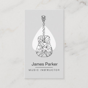Music Teacher Guitar Logo Minimalist Musician Business Card