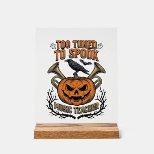 Music Teacher Halloween Pumpkin Engraving Shirt De Acrylic Sign