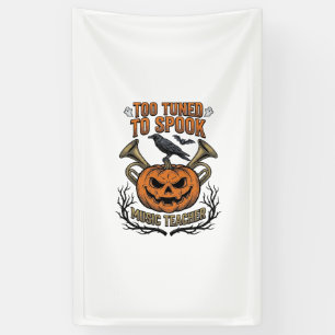 Music Teacher Halloween Pumpkin Engraving Shirt De Banner