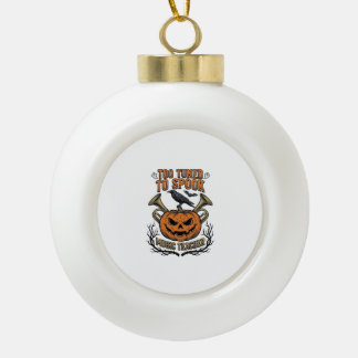 Music Teacher Halloween Pumpkin Engraving Shirt De Ceramic Ball Christmas Ornament