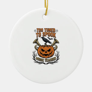 Music Teacher Halloween Pumpkin Engraving Shirt De Ceramic Ornament