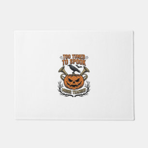 Music Teacher Halloween Pumpkin Engraving Shirt De Doormat