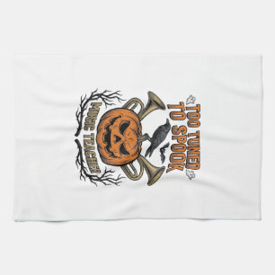 Music Teacher Halloween Pumpkin Engraving Shirt De Kitchen Towel