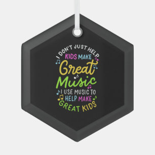 Music Teacher - Help Kids Make Music Gift Glass Ornament