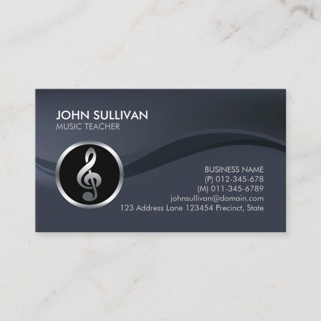Music Teacher Musician Business Card (Front)