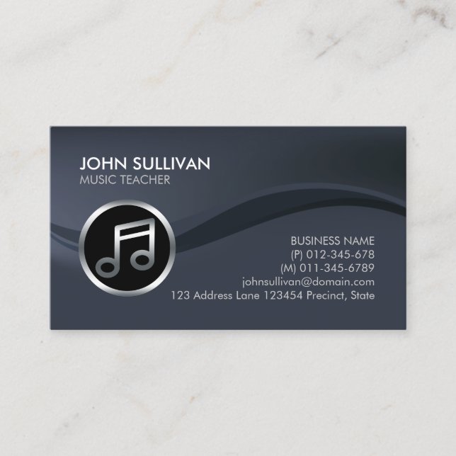 Music Teacher Musician Business Card (Front)
