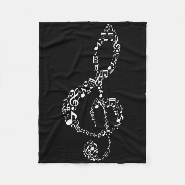 Music Teacher Notes Musician  Fleece Blanket (Front)