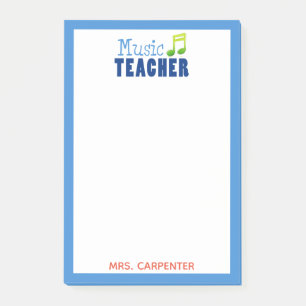 Music Teacher Personalized Post-it Notes