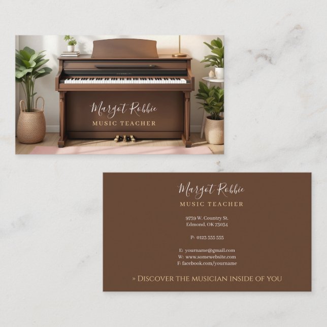 Music Teacher | Pianist Business Card (Front/Back)