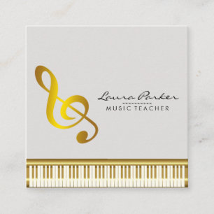 Music Teacher Piano Keyboard Musician Pianist Square Business Card