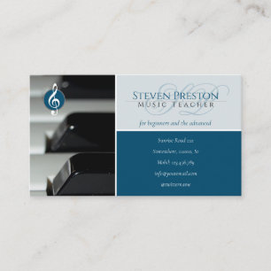 Music Teacher   Piano Keys Business Card