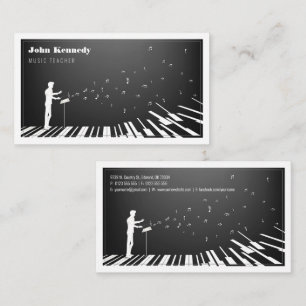 Music Teacher   Piano Keys Business Card