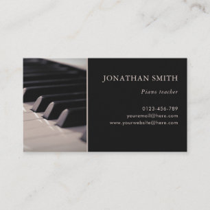 Music Teacher Piano Keys Professional  Business Card