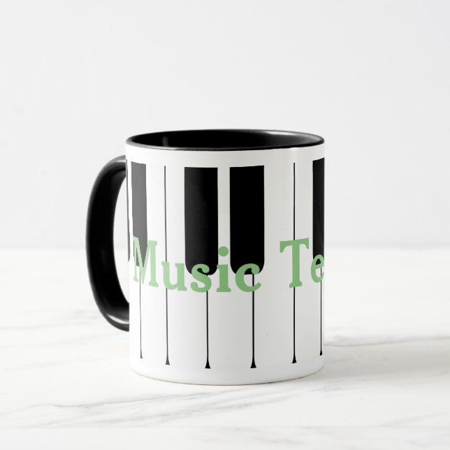 Music Teacher Piano Mug Customizable (Front Left)