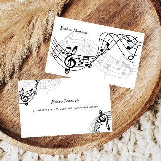 Music teacher private lessons business card