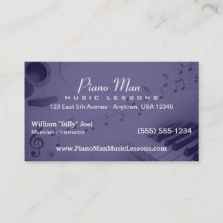Music Teacher | Private Music Lessons Business Card