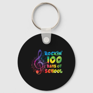 Music Teacher -rockin 100 Days Of School Music Key Keychain