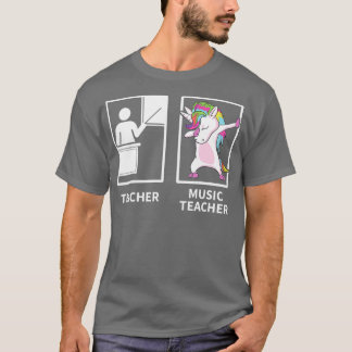 Music Teacher s Dabbing Unicorn Teacher Gift T-Shirt