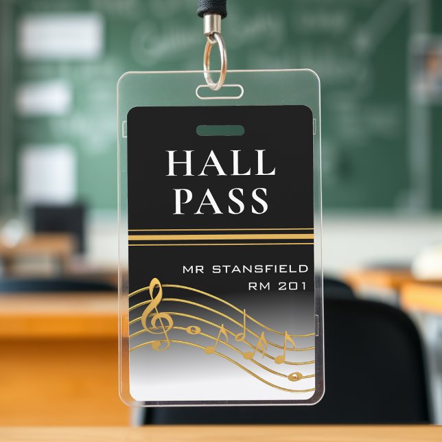 Music Teacher School Classroom Hall Pass Badge (Music Teacher School Classroom Hall Pass Badge
)