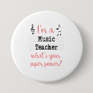 Music Teacher Super Power Pin