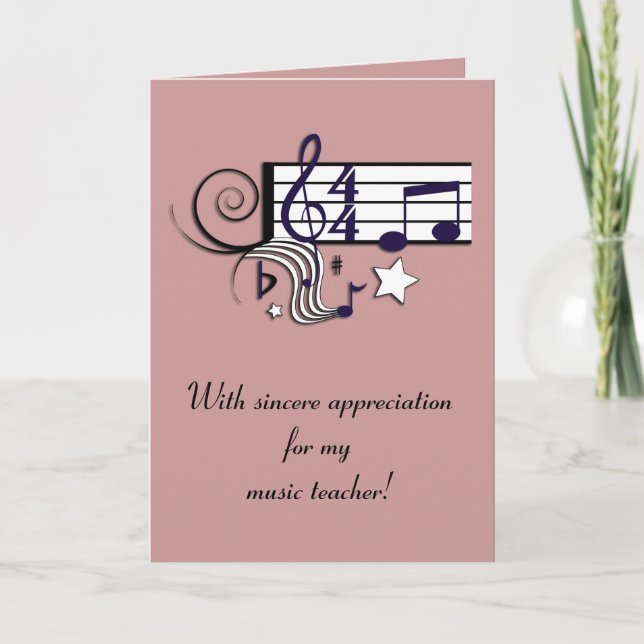 Music Teacher Thank You Card (Front)