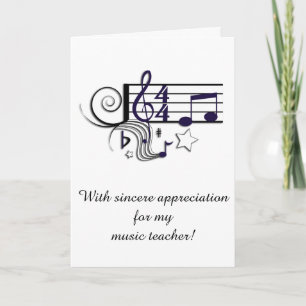 Music Teacher Thank You Card