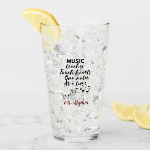 Music teacher touch heart teacher appreciation day glass