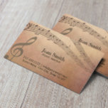 Music Teacher Vintage Music Notes Classy Business Card<br><div class="desc">Elegant Vintage Music Notes Music Teacher Business Card.</div>
