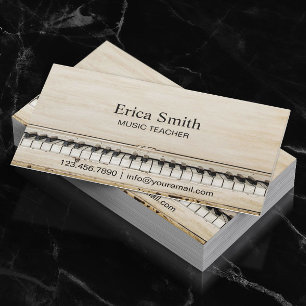 Music Teacher Vintage Piano Business Card
