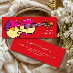 Music teacher violin private lessons mini business card