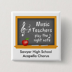 Music Teachers Play the Right Note 2 Inch Square Button