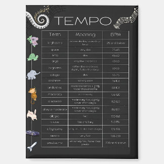 Music Tempo chart magnet