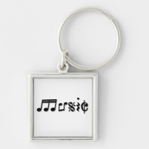 Music Text Design Keychain