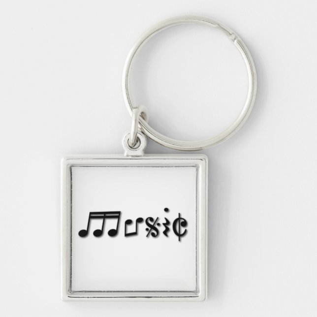Music Text Design Keychain (Front)