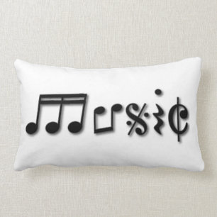 Music Text Design Lumbar Pillow