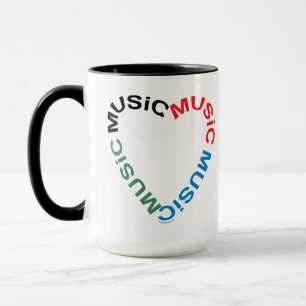 Music Text Heart Mug