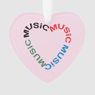 Music Text Heart Ornament