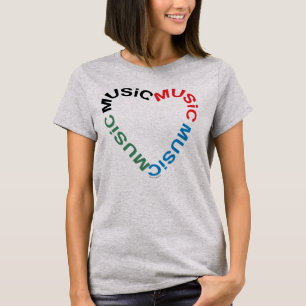 Music Text Heart T-Shirt