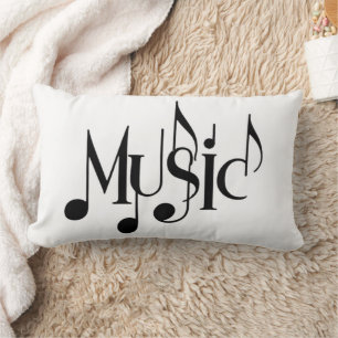 Music Text Lumbar Throw Pillow