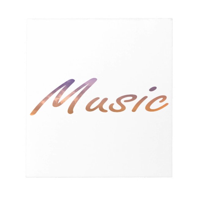 music text purple orange clouds notepad (Front)