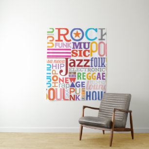 Music Text Styles Tapestry